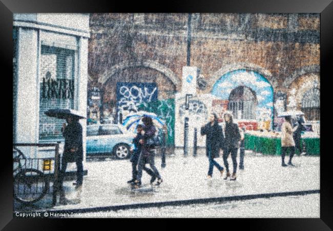Shoreditch rain Framed Print by Hannan Images