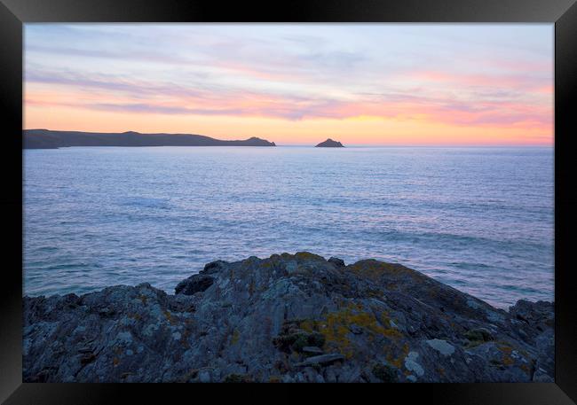 Lundy Bay Sunset Framed Print by CHRIS BARNARD