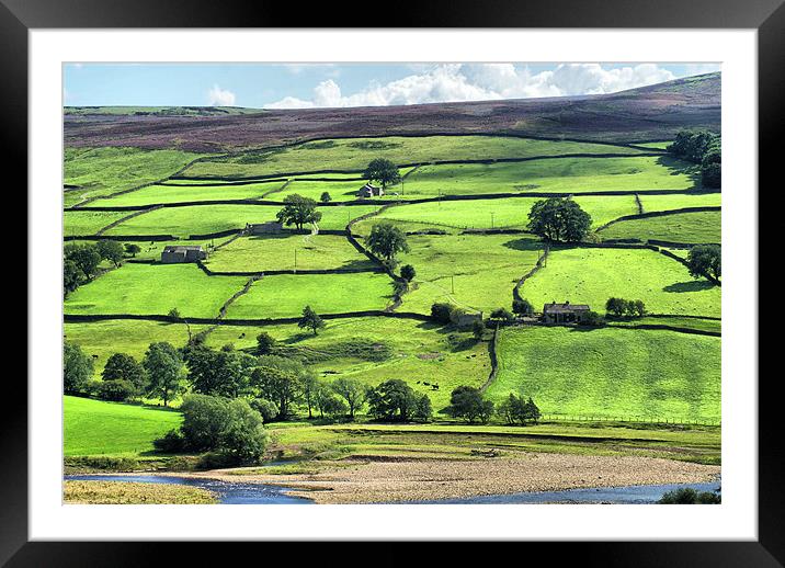 Patchwork In The Dales Framed Mounted Print by Sandi-Cockayne ADPS