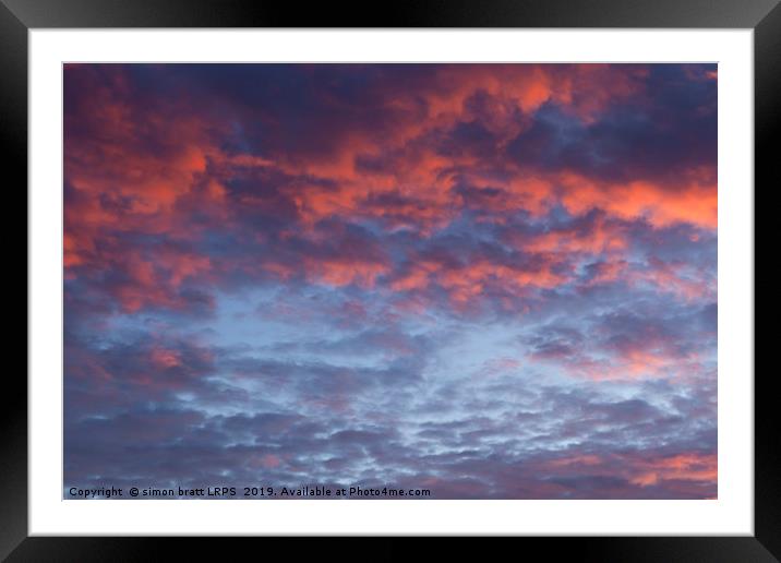 Dramatic pink sunset cloudscape 72 Framed Mounted Print by Simon Bratt LRPS