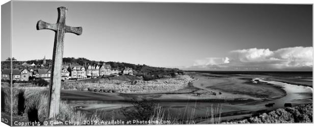Church Hill Alnmouth black and white Canvas Print by Colin Chipp