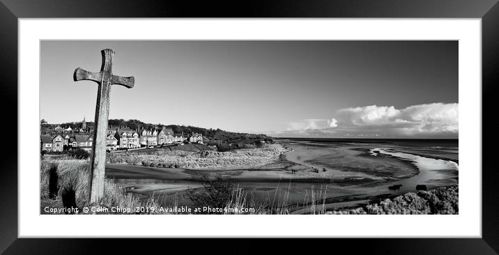 Church Hill Alnmouth black and white Framed Mounted Print by Colin Chipp