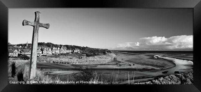 Church Hill Alnmouth black and white Framed Print by Colin Chipp