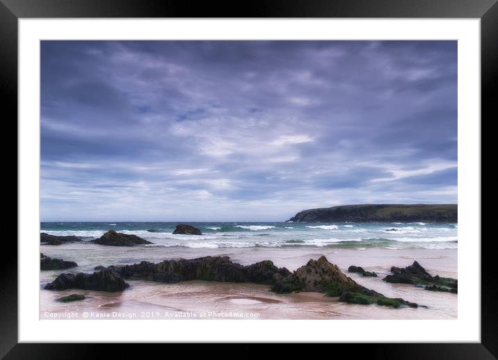 Isle of Lewis: Ness Beach Framed Mounted Print by Kasia Design
