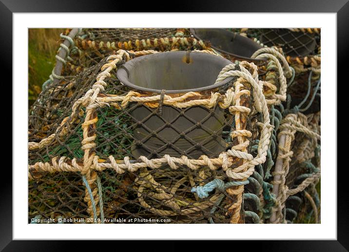 Lobster Pot Framed Mounted Print by Bob Hall