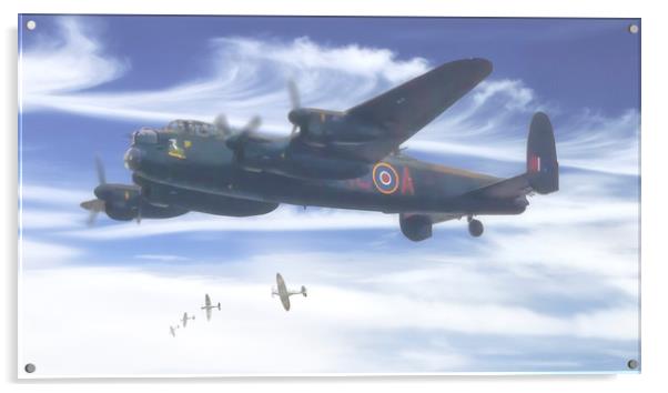 Lancaster bomber KCA City of Lincoln  Acrylic by Rob Lester