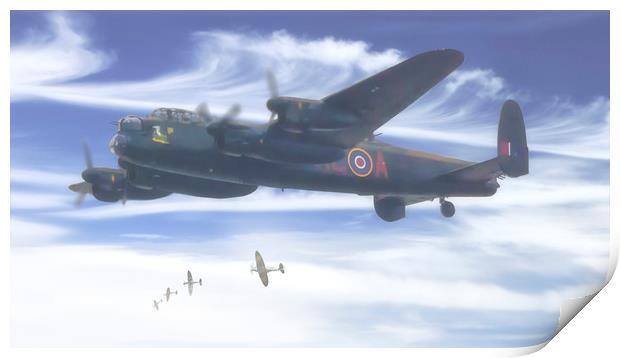 Lancaster bomber KCA City of Lincoln  Print by Rob Lester
