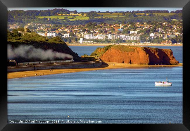 Nostalgic Steam Train Glides Past Red Rock Framed Print by Paul F Prestidge