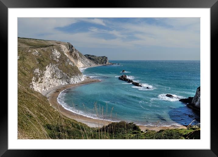 Man O' War Bay and the Jurassic Coast Framed Mounted Print by Diana Mower