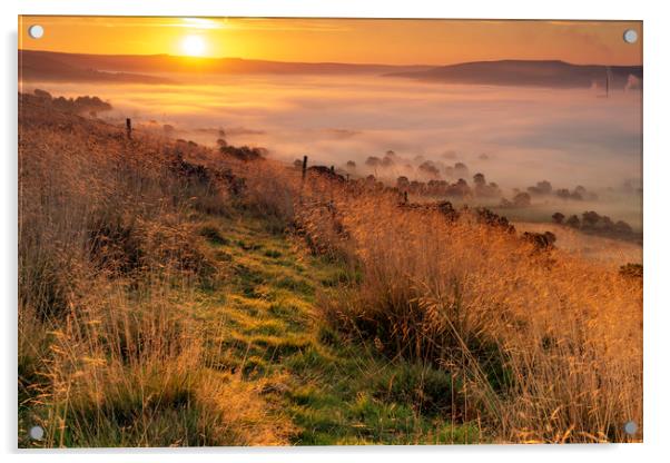 Hope valley Autumn sunrise, Derbyshire Acrylic by John Finney