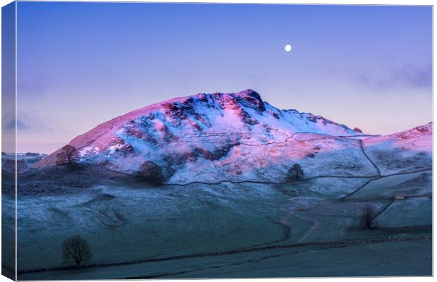 Chrome Hill Winter sunrise  Canvas Print by John Finney