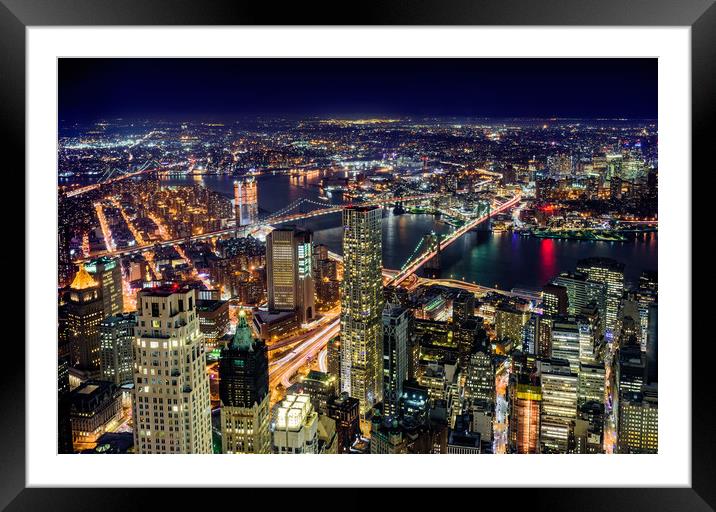New York From Above One World Trade Center Framed Mounted Print by Chris Curry