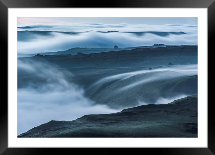 Winnats Pass, Misty Dawn Framed Mounted Print by John Finney