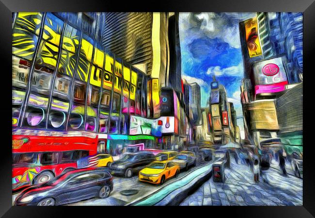 Times Square Van Gogh Framed Print by David Pyatt