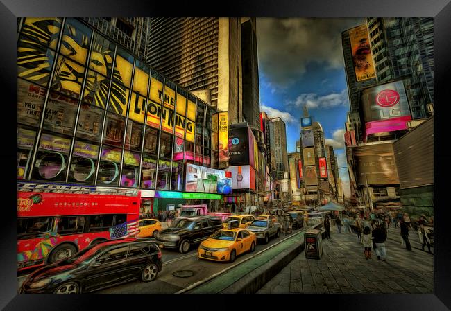 New York Art Times Square Framed Print by David Pyatt