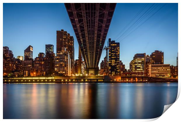 59th Street Bridge Midtown Mahattan New York City Print by Chris Curry