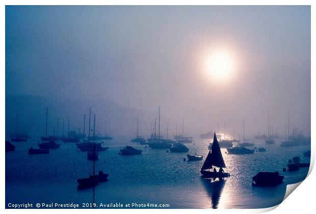 Sailing in the Mist, Brixham Print by Paul F Prestidge