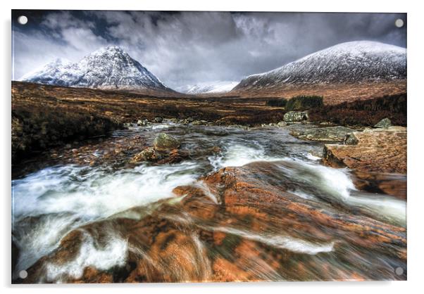 Glencoe from Rannoch Moor Acrylic by David Mould