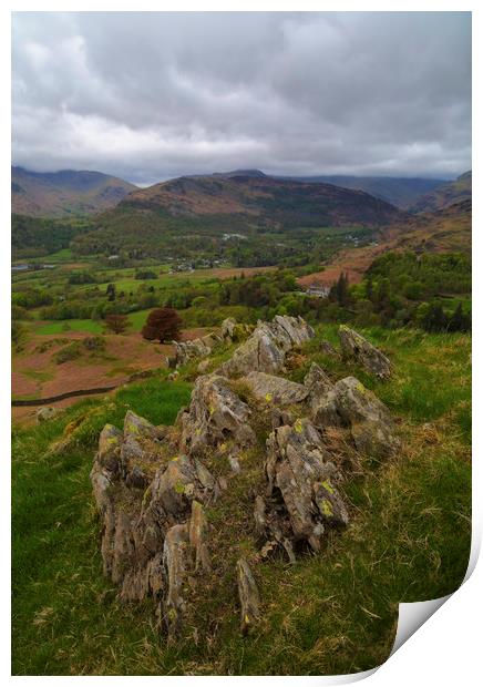 Loughrigg Fell View Print by CHRIS BARNARD