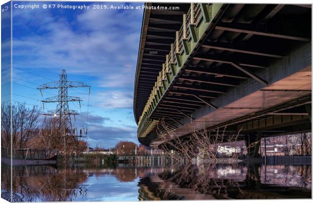 Tinsley Viaduct - Motorway in the Sky Canvas Print by K7 Photography