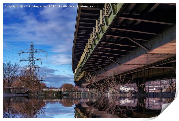 Tinsley Viaduct - Motorway in the Sky Print by K7 Photography