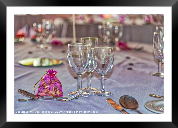 Elegant Wedding Table Setting Framed Mounted Print by Heidi Hennessey