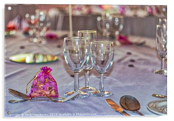 Elegant Wedding Table Setting Acrylic by Heidi Hennessey