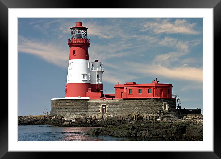 Longstone Lighthouse, Farne Islands, Northumbria. Framed Mounted Print by David Lewins (LRPS)