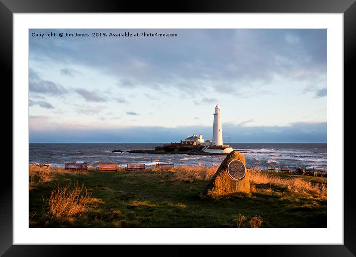 Cragg Point, St Mary's Island Framed Mounted Print by Jim Jones