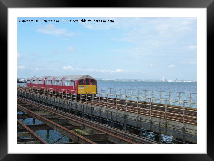 Train on Ryde Pier. Framed Mounted Print by Lilian Marshall