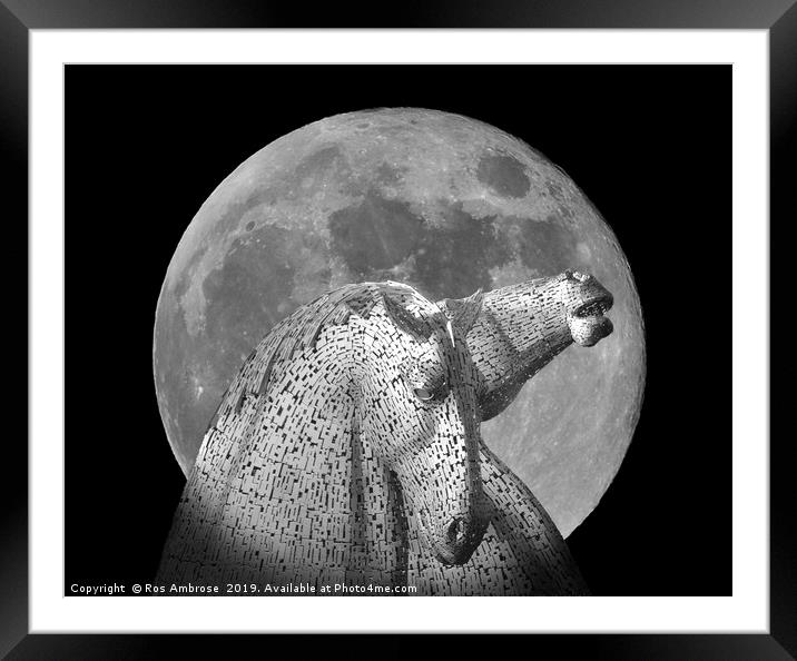 The Kelpies Framed Mounted Print by Ros Ambrose