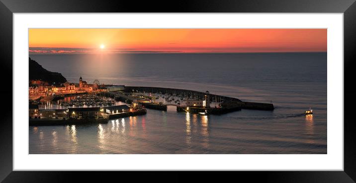 Fishing Boats of Scarborough - Dawn Start Framed Mounted Print by K7 Photography