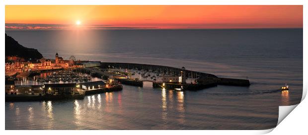 Fishing Boats of Scarborough - Dawn Start Print by K7 Photography