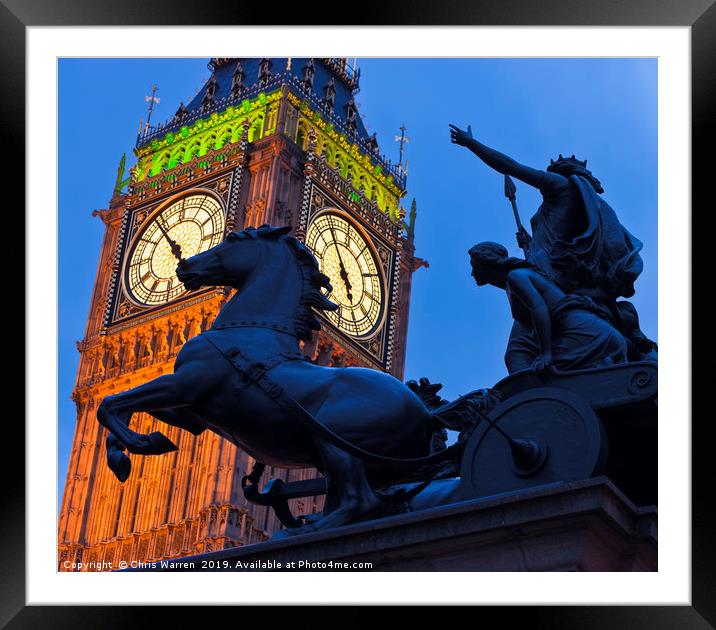 Big Ben Westminster London in evening light Framed Mounted Print by Chris Warren