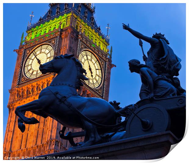 Big Ben Westminster London in evening light Print by Chris Warren