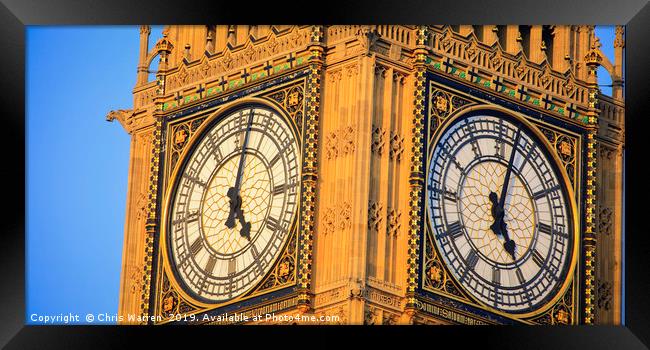 Big Ben Westminster London in evening light Framed Print by Chris Warren