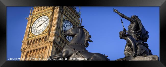 Big Ben & Boadicea's Horse Westminster London Framed Print by Chris Warren