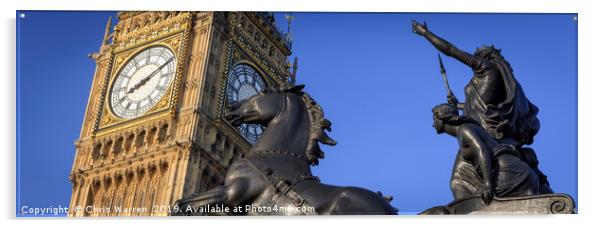 Big Ben & Boadicea's Horse Westminster London Acrylic by Chris Warren