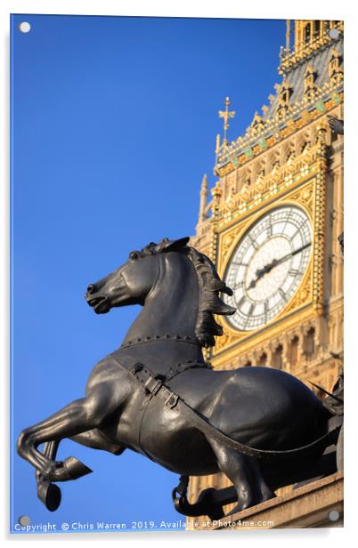 Big Ben & Boadicea's Horse Westminster London Acrylic by Chris Warren