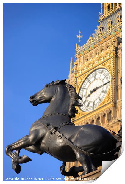 Big Ben & Boadicea's Horse Westminster London Print by Chris Warren