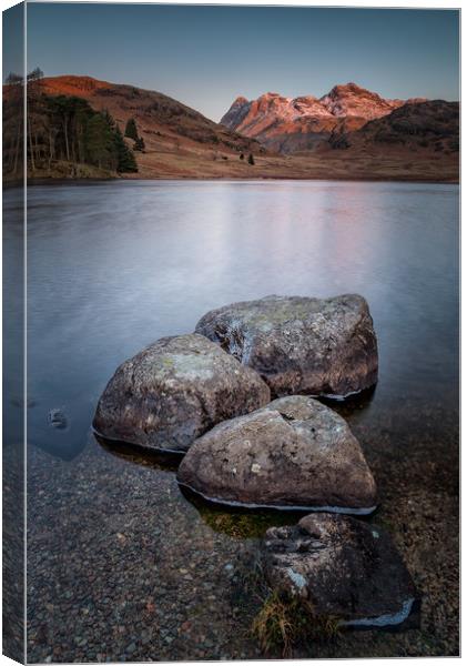 Langdale Pikes Sunrise Canvas Print by Paul Andrews