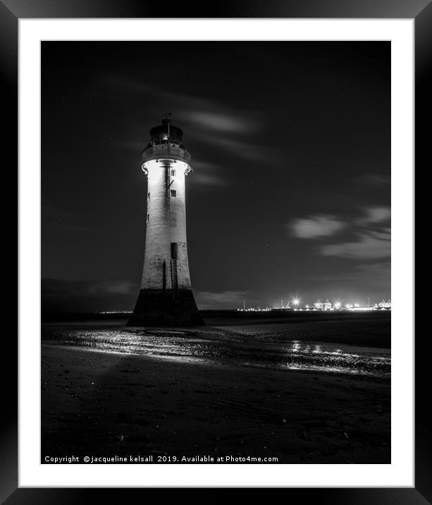 Perch Rock Lighthouse . New Brighton . Wirral Framed Mounted Print by jacqueline kelsall