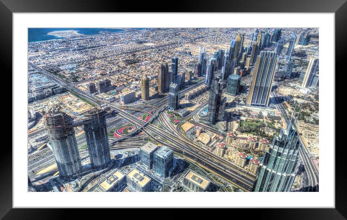 Dubai Air Panorama Framed Mounted Print by David Pyatt