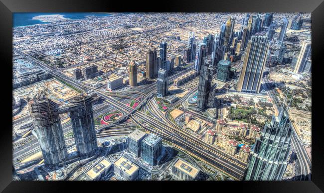 Dubai Air Panorama Framed Print by David Pyatt