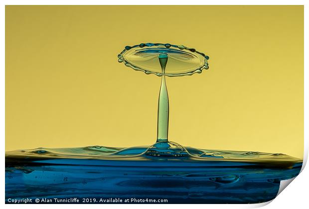 When water droplets collide Print by Alan Tunnicliffe