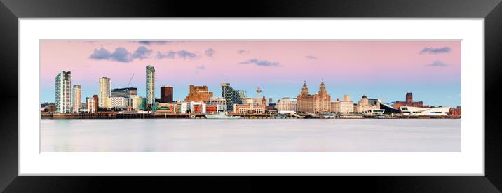 Liverpool Skyline Framed Mounted Print by Daniel kenealy