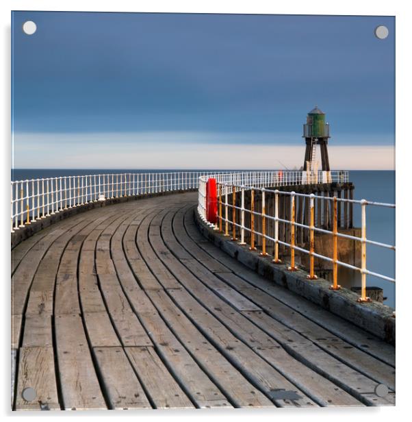 Whitby Pier  Acrylic by Daniel kenealy