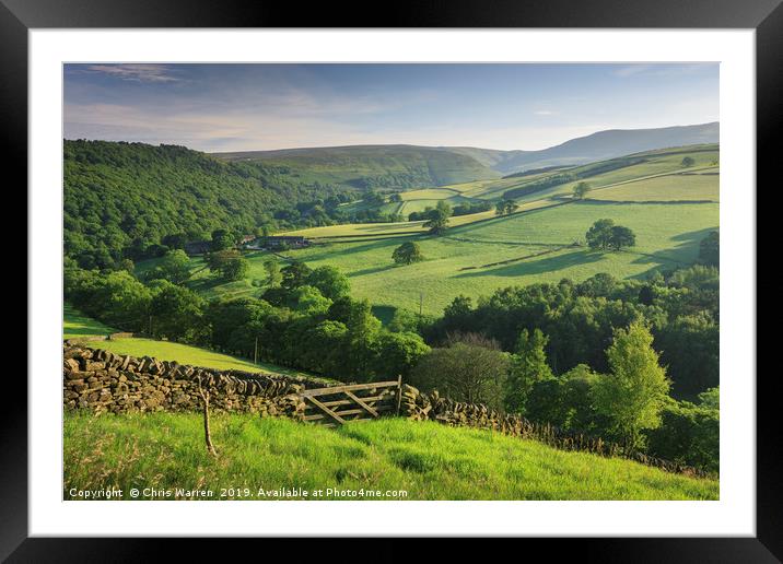 Hayfield High Peak Derbyshire England  Framed Mounted Print by Chris Warren