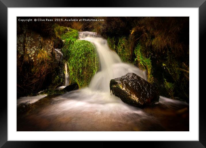 Stream Framed Mounted Print by Clive Rees
