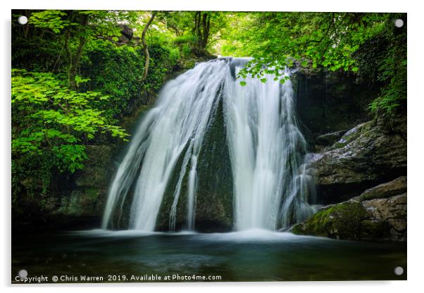 Janets Foss Waterfall Malham Craven Yorkshire  Acrylic by Chris Warren